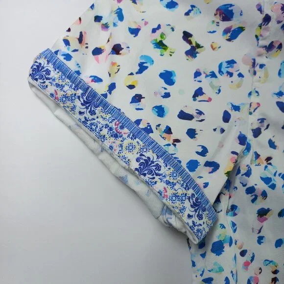 Robert graham Button up Large short sleeve shirt L Colorful animal print cotton - Picture 9 of 11